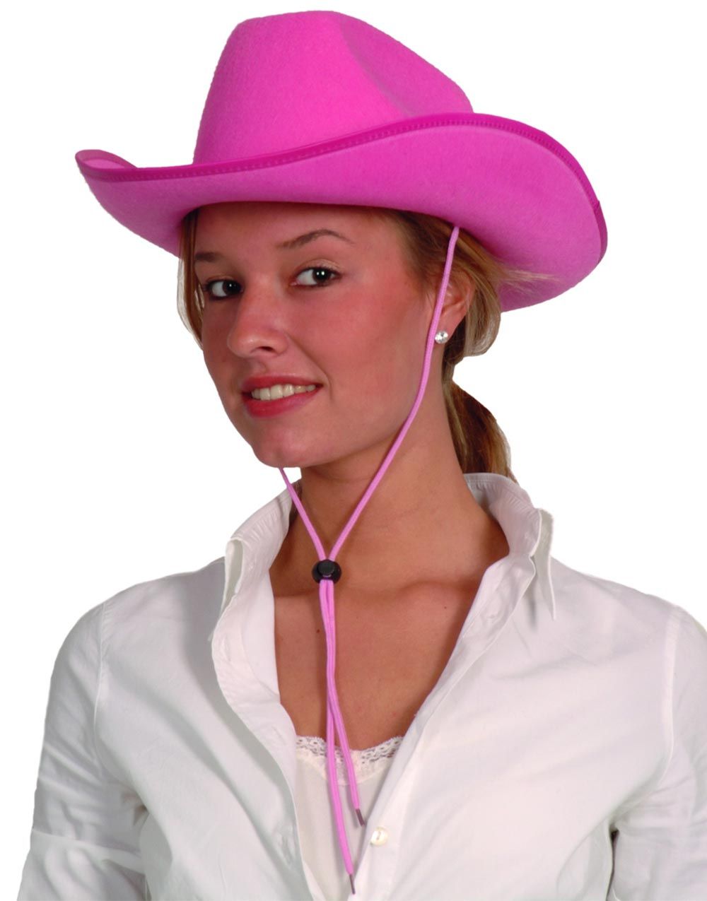 Rosa Cowboyhatt Med Snodd