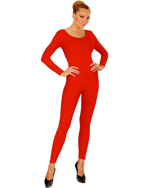 Röd Bodysuit med Långa Ärmar