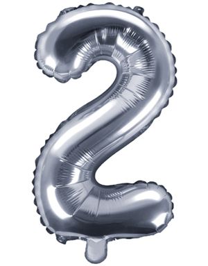 Talet 2 - Silverfärgad 41 cm Liten Folieballong