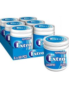 6 st Extra Peppermint Tuggummiburkar - Helt Låda 504 gram