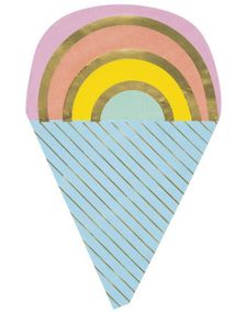 16 stk Iskrem Servietter 30x21 cm - Pastell Ice Cream