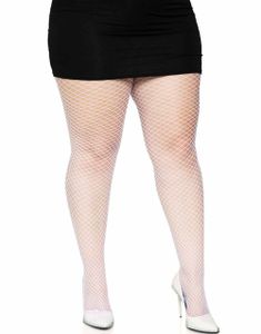 Lycra Vit Nätstrumpbyxa - Plus Size