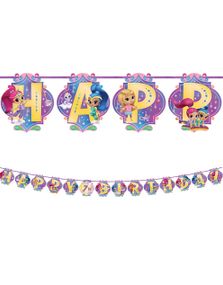 Happy Birthday Banner 2 meter - Shimmer och Shine