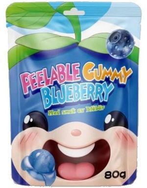 ÄT SNART PRODUKT - Syrico Peelable Gummy Blueberry - Skalbära Små Geléblåbär 80 gram