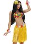 Hawaii Hula Kjol med Blommor - 40 cm Gul