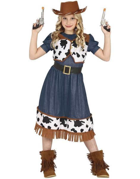Denim Cowgirl Maskeraddräkt för Barn