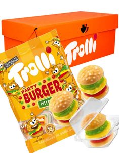 10 st Trolli Party Burger Minis - Vingummi Mini Burger 1 kg - Hel Låda