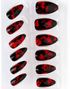 12 stk Svarta Stiletto Lösnaglar - Blood Nightmare