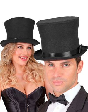 Hög Hatt Med Sidenband - Svart