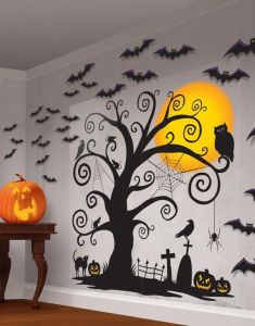 Halloween Dekorasjonsett med 2 Plakater og  32 Klistremerker 