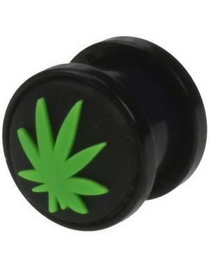 Svart Piercing Plugg med Pot Gummi Tryck