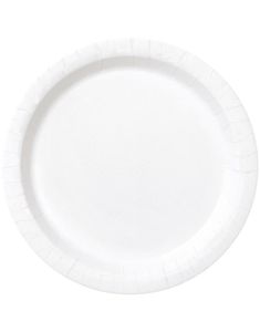 20 st Vita Små Papptallrikar 17 cm
