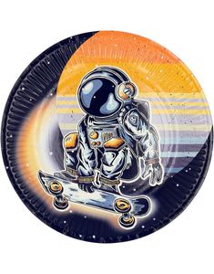 8 stk Funky Space Papptallerkener 23 cm - Astronaut Party