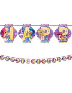 Happy Birthday Banner 2 meter - Shimmer och Shine