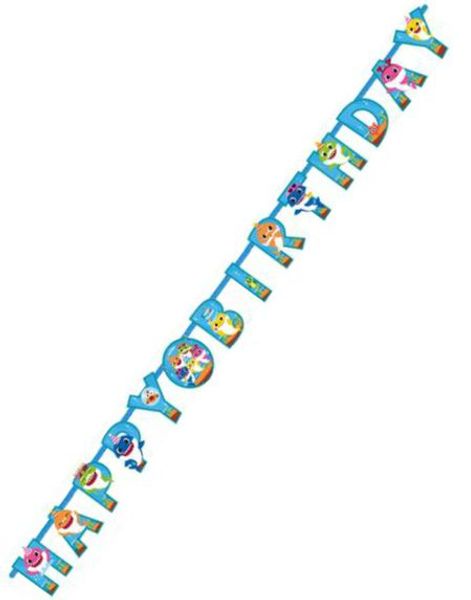 Happy Birthday Banner 180 cm - Baby Shark