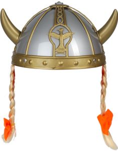 Vikinghjälm med Blonda Flätor