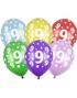 9 Tallet Flerfargede Ballonger- 30 cm