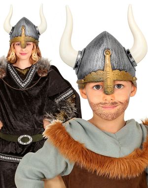 Vikinghjelm med Horn til Barn