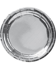8 stk Metalliska Silverfärgade Papptallrikar 23 cm