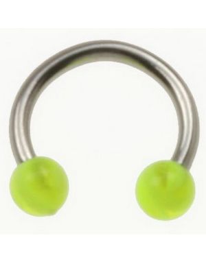 Rund Ögonbrynspiercing med Gröna Spike Kulor - 1.2 x 8 mm