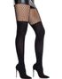 Strumpbyxor Med Strumpebandshållare-Illusion Och Nät Detaljer – Svart