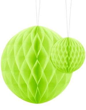 Lime Grön Honeycomb Ball VÄLJ STORLEK 10-20 cm