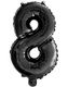 Talet 8 - Svart 41 cm Liten Folieballong