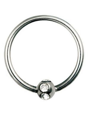 BCR Piercing med Rund Kula och Klara Stenar