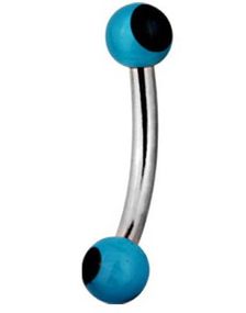 Magic Blue and Black Stone - 1.2 x 8 mm Ögonbrynspiercing
