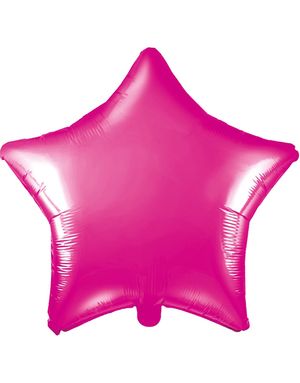 Stjärnformad Mörkrosa Folieballong 48 cm