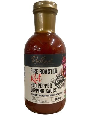 Rootham's Gourmet Fire-Roasted Red Pepper Dipping Sauce - Sterk Dip/Saus med Forskjellige Chilier 360 ml (Canada)