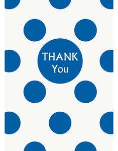 8 st Thank You Polka Dots Kort i Royalblått och Vitt