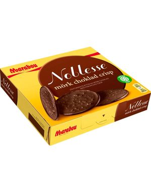 Marabou Noblesse Mörk - Tunna Runda Mörka Chokladplattor med Krisp 150 gram