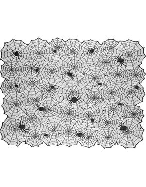 Svart Duk med Spindelnät Spindel Motiv 135x180 cm