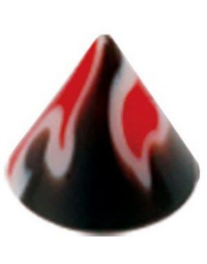 Fire Black/Red - 3 mm Akrylkula till 1,2 mm stång