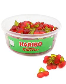 1806364800_5100 st Haribo Happy Cherries - Box med Hallonvingummi 780 gram