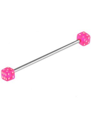 Lucky Pink Dice Industrial Barbel - 1.6 x 34 mm