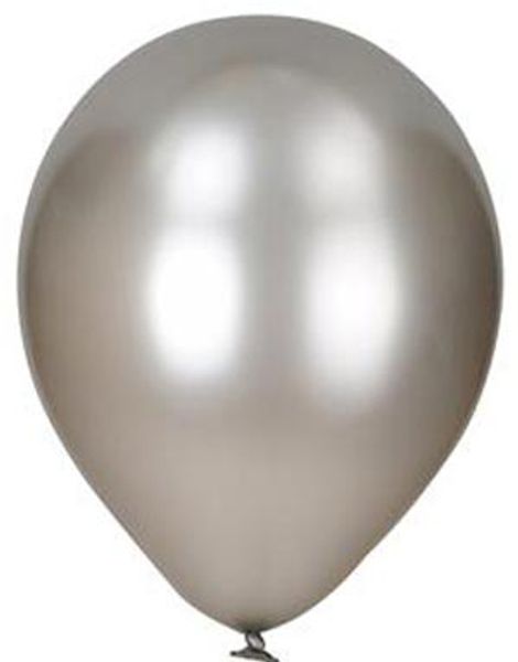 Silverfärgade Metallic Ballonger 23 cm - 100 stk MEGAPACK
