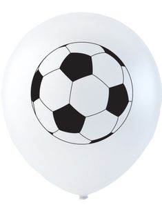 6 stk Vita Ballonger med Fotbollar 26 cm