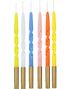 6 stk Spiralformede Fargerike Kakelys 14 cm