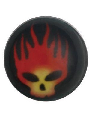 Burning Skull Röd/Svart - Dermal Anchor 4 mm Kula med 1,2 mm gängor