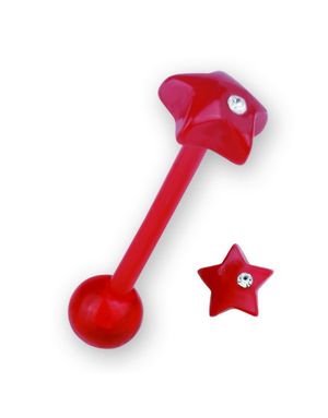 Star With Stone Red - Tungpiercing