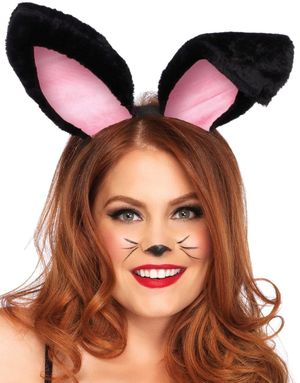 Svarta och Rosa Plush Kaninöron