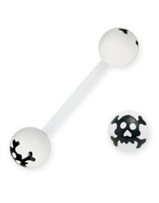 Crazy Skull White - Tungpiercing
