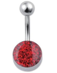 Glitzy Navelpiercing - Röd