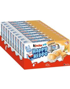 10 St 5 Paket Kinder Happy Hippo Hasselnöt Kex - Hela Lådan 1035 Gram