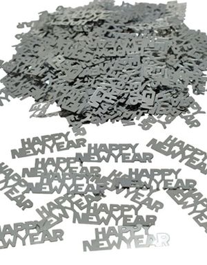 Silverfärgat Happy New Year Bordskonfetti