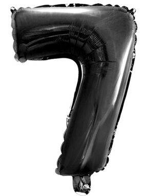 Talet 7 - Svart 41 cm Liten Folieballong