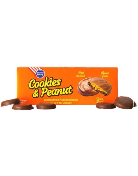 American Bakery Cookies & Peanut - Kjeks med Sjokolade og Peanøttsmør 96 gram (USA Import)