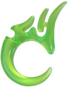 Genomskinlig Grön Dragon Claw Expander Örpiercing i Akryl 4 mm